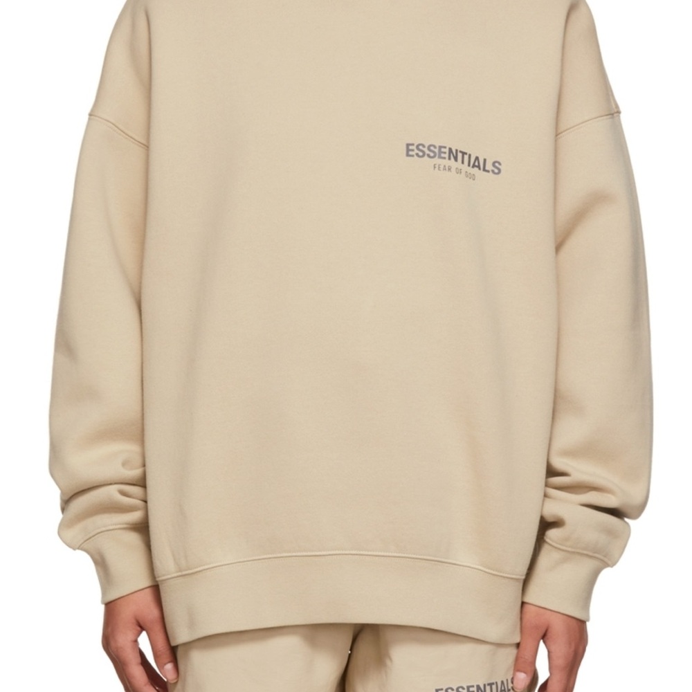 Essentials Beige Crewneck Sweater
